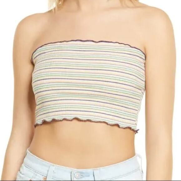 NWT BP Ribbed Cropped Striped Tube Top XS - Picture 1 of 4